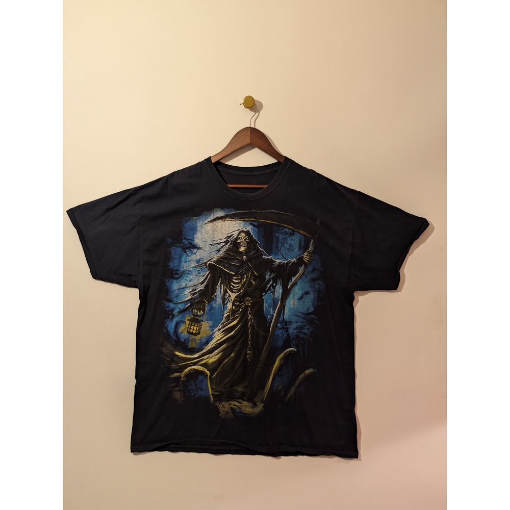 Grim Reaper Graphic Tee Mens XL Black Excellent Gothic Horror Shirt